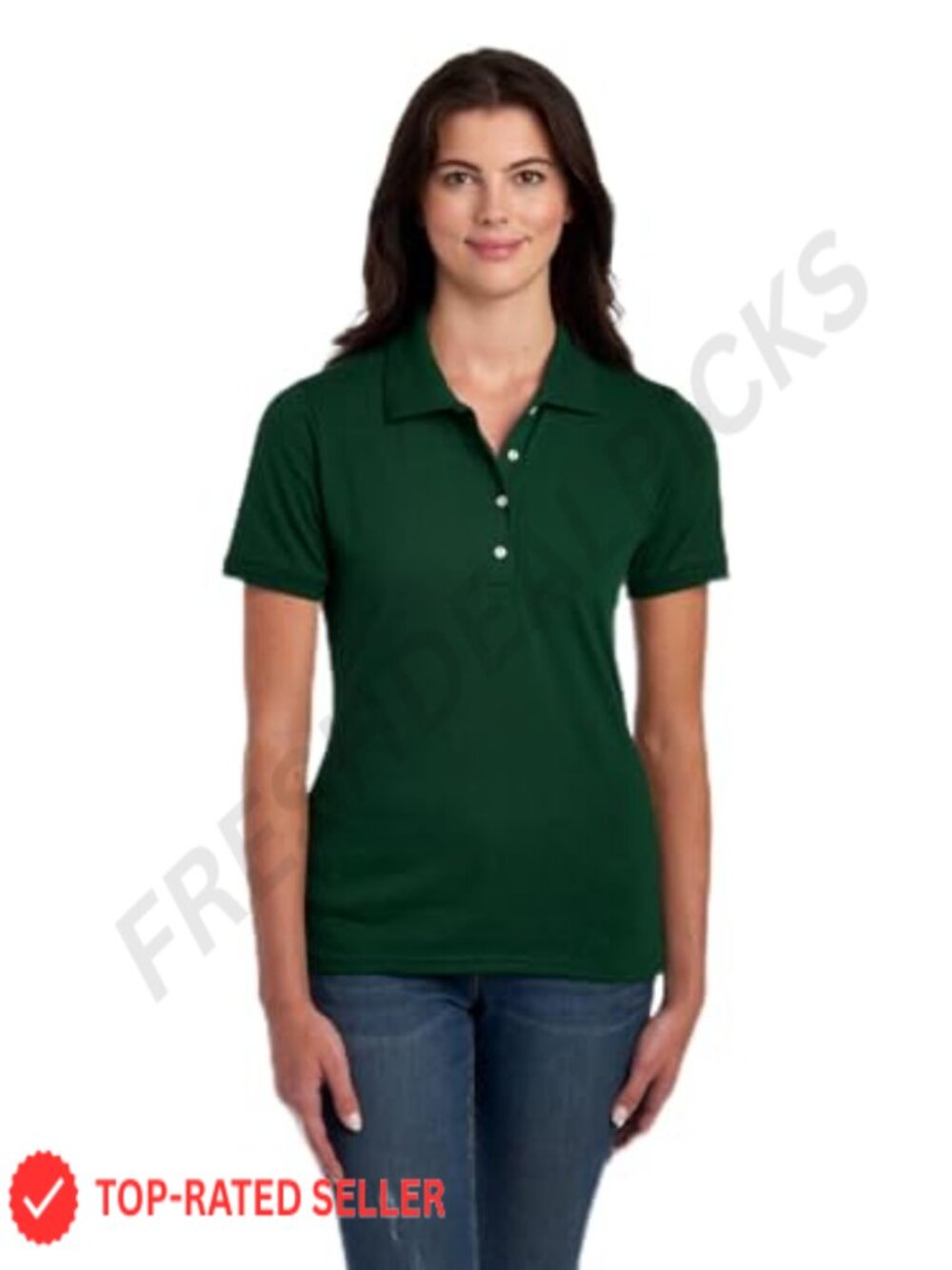 Women's Short Sleeve Polo Shirts, Cotton Blend, Moisture Wicking, Active Wear